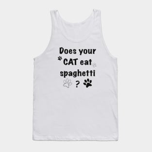 Cat eating spaghetti Tank Top